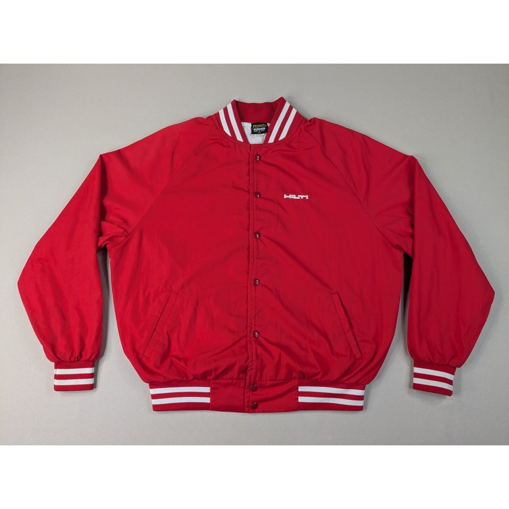 Vintage Nemesis Jacket Adult Extra Large HILTI Red Snap Bomber USA Made XL